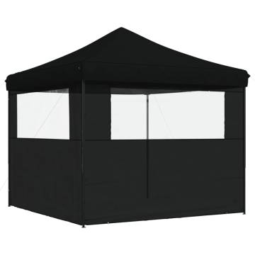 Foldable Party Tent Pop-Up with 2 Sidewalls Black