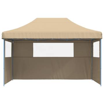 Foldable Party Tent Pop-Up with 3 Sidewalls Beige