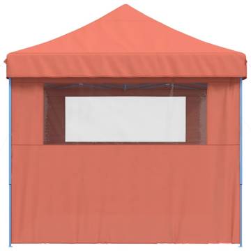 Foldable Party Tent Pop-Up with 3 Sidewalls Terracotta