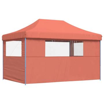 Foldable Party Tent Pop-Up with 3 Sidewalls Terracotta