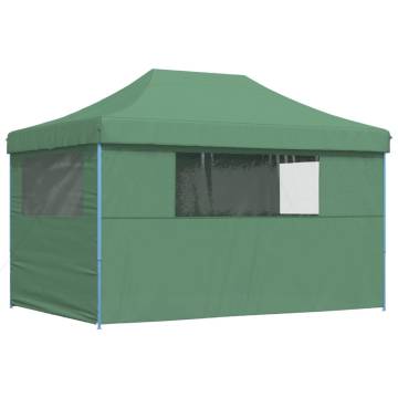 Foldable Party Tent Pop-Up with 4 Sidewalls Green