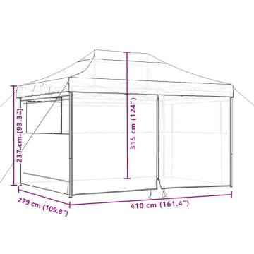 Foldable Party Tent Pop-Up with 4 Sidewalls Green