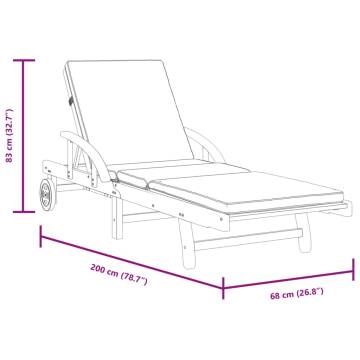 Sun Loungers 2 pcs with Cushions 200x68x83 cm Solid Wood Acacia