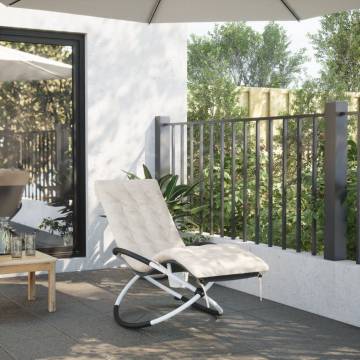 Geometrical Sun Lounger with Cushion Black and Grey Steel