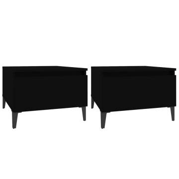 Side Tables 2 pcs Black 50x46x35 cm Engineered Wood