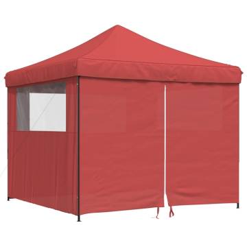 Foldable Party Tent Pop-Up with 4 Sidewalls Burgundy