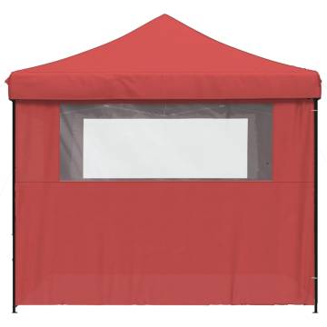 Foldable Party Tent Pop-Up with 4 Sidewalls Burgundy