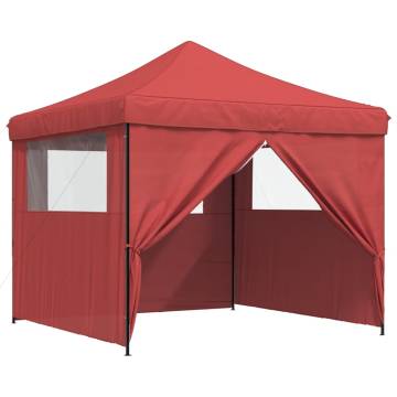 Foldable Party Tent Pop-Up with 4 Sidewalls Burgundy