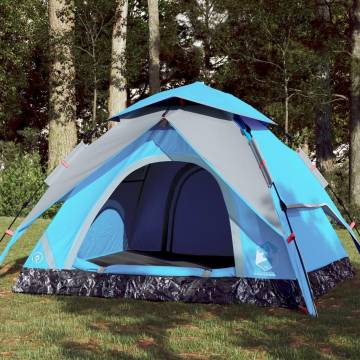 Camping Tent Dome 3-Person Blue Quick Release