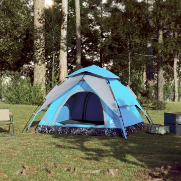 Camping Tent Dome 3-Person Blue Quick Release