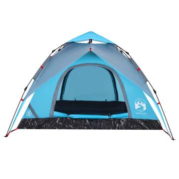 Camping Tent Dome 3-Person Blue Quick Release