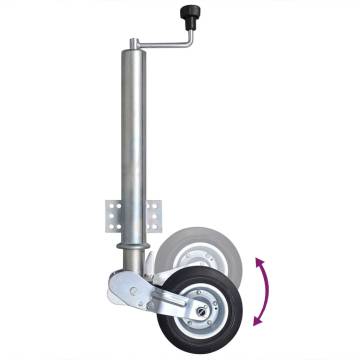 Trailer Jack Wheel 60 mm with 2 Support Tubes and 2 Split Clamps