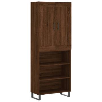 Highboard Brown Oak 69.5x34x180 cm Engineered Wood