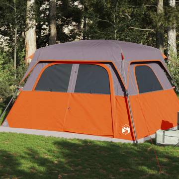 Family Tent Cabin 6-Person Grey and Orange Waterproof