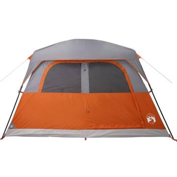 Family Tent Cabin 6-Person Grey and Orange Waterproof