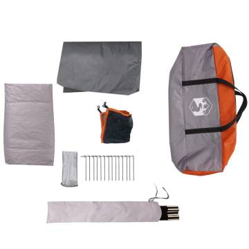 Family Tent Cabin 6-Person Grey and Orange Waterproof