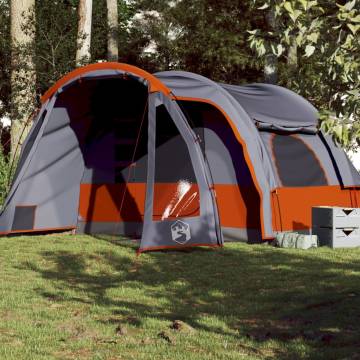 Family Tent 6-Person Grey and Orange Waterproof