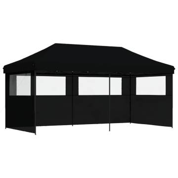 Foldable Party Tent Pop-Up with 3 Sidewalls Black