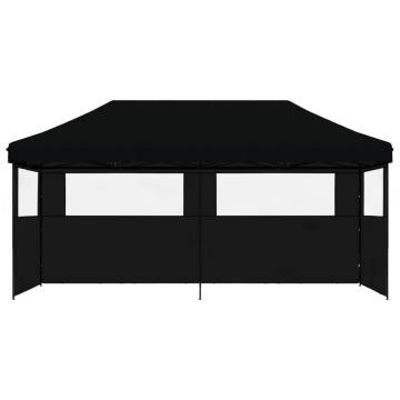 Foldable Party Tent Pop-Up with 3 Sidewalls Black