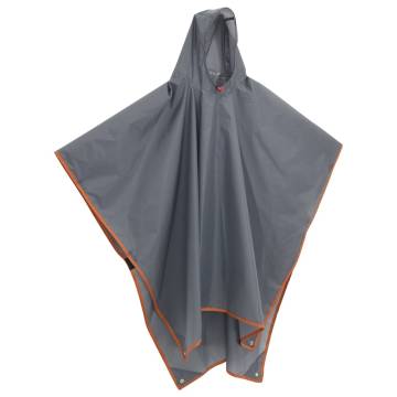 Rain Poncho with Hood 2-in-1 Design Grey and Orange 223x145 cm