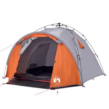 Camping Tent Dome 3-Person Grey and Orange Quick Release