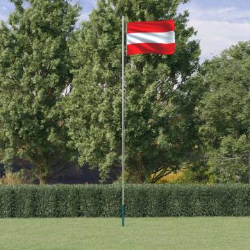 Austria Flag and Pole 6.23 m Aluminium