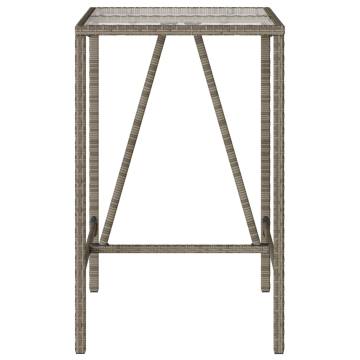 Outdoor Bar Table Grey 70x70x110 cm Poly Rattan