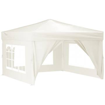 Folding Party Tent with Sidewalls Cream 3x3 m