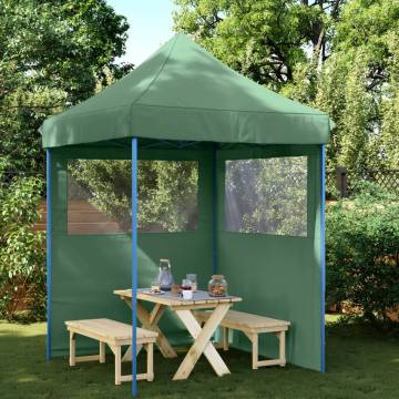 Foldable Party Tent Pop-Up with 2 Sidewalls Green