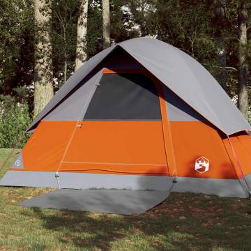 Camping Tent Dome 3-Person Grey and Orange Waterproof