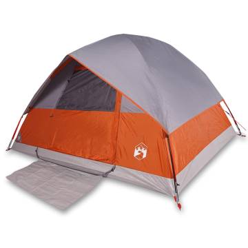 Camping Tent Dome 3-Person Grey and Orange Waterproof