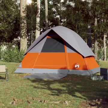 Camping Tent Dome 3-Person Grey and Orange Waterproof