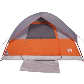 Camping Tent Dome 3-Person Grey and Orange Waterproof