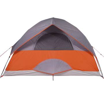 Camping Tent Dome 3-Person Grey and Orange Waterproof