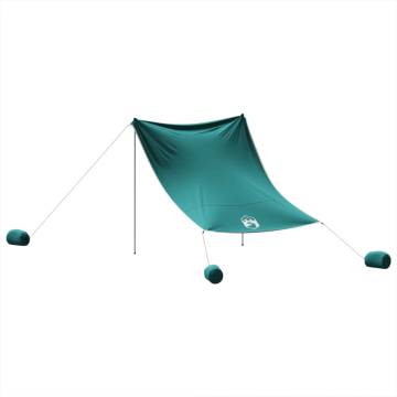 Beach Canopy with Sand Anchors Green 214x236 cm