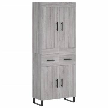 Highboard Grey Sonoma 69.5x34x180 cm Engineered Wood