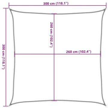 Sun Shade Sail Sand 3x3 m 100% Polyester Oxford