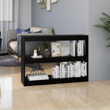 Book Cabinet Room Divider Black 100x30x71.5 cm Pinewood