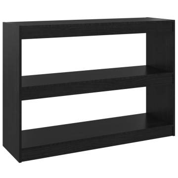 Book Cabinet Room Divider Black 100x30x71.5 cm Pinewood