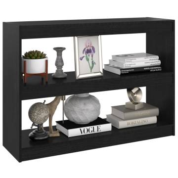 Book Cabinet Room Divider Black 100x30x71.5 cm Pinewood