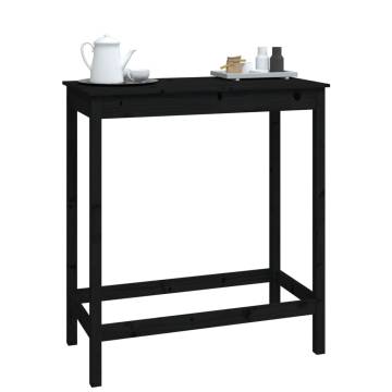 Bar Table Black 100x50x110 cm Solid Wood Pine