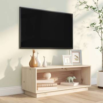 TV Cabinet 90x35x35 cm Solid Wood Pine