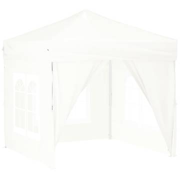 Folding Party Tent with Sidewalls White 2x2 m