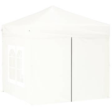 Folding Party Tent with Sidewalls White 2x2 m