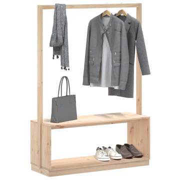 Clothes Rack with Shoe Storage 113x40x157.5 cm Solid Wood Pine