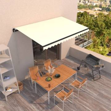 Manual Retractable Awning 450x350 cm Cream