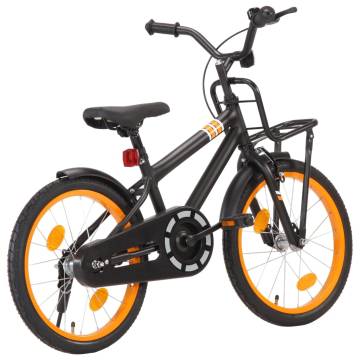 Kids Bike with Front Carrier 18 inch Black and Orange