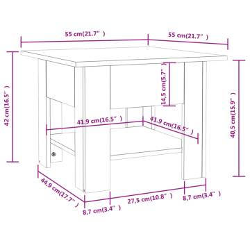 Coffee Table White 55x55x42 cm Engineered Wood