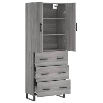 Highboard Grey Sonoma 69.5x34x180 cm Engineered Wood