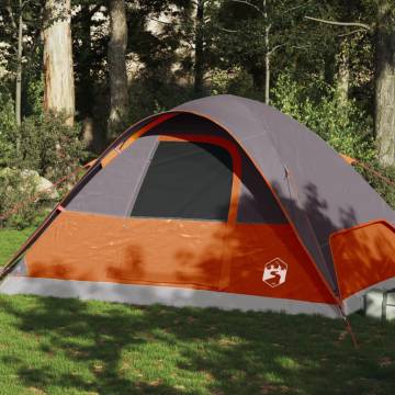 Family Tent Dome 6-Person Grey and Orange Waterproof